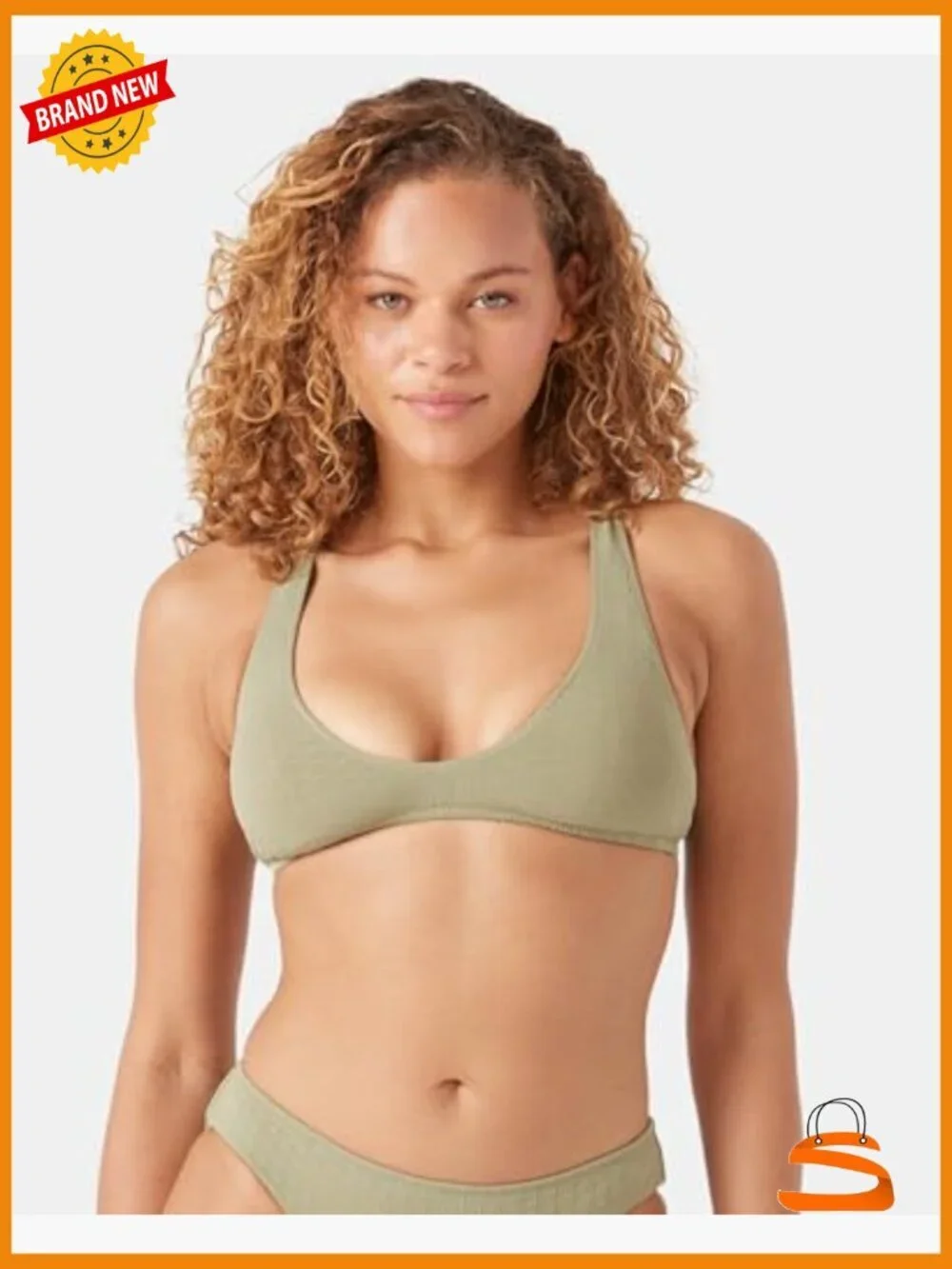 Women's Bikini Top Adjustable Quick-Dry UPF 50+ Removable Pads Medium
